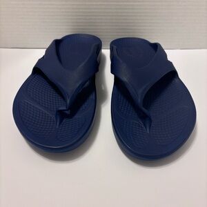 OOFOS Original Slide Sandals Women size  10 Navy Blue Thong
